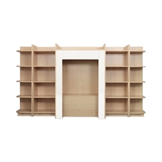 Pebble Library Storage with Seat and Bookcase